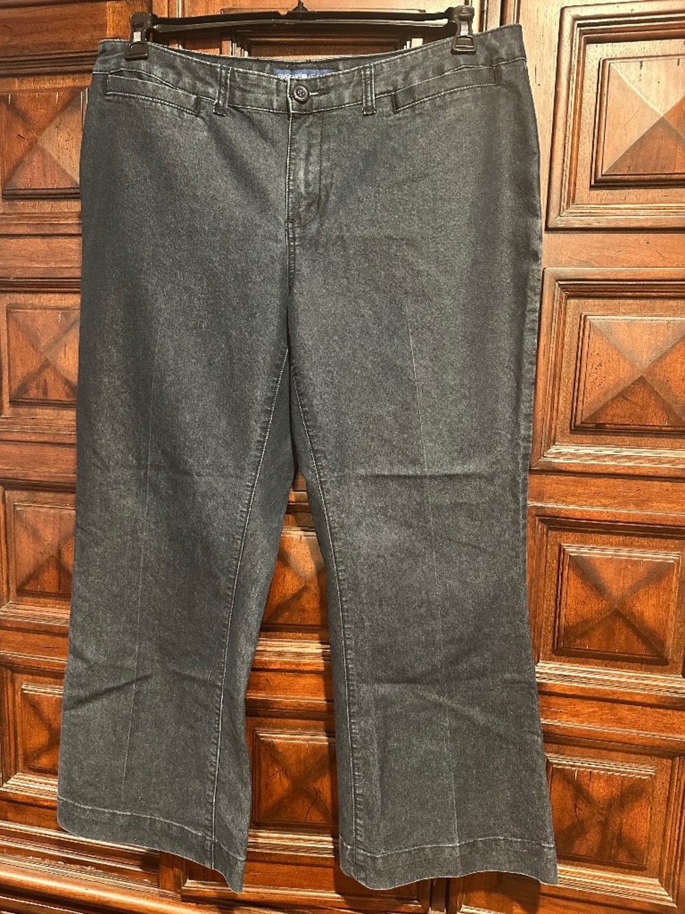 Dark Blue AVENUE JEANS size 16 Comfortable Stretch Trouser Wide leg Denim